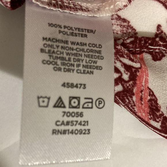 Loft white sleeveless blouse with floral border tie-ups on the shouldersSize M - Picture 10 of 10